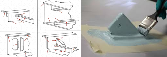 Figure 4. Examples of locations on steel substrates requiring stripe coating.