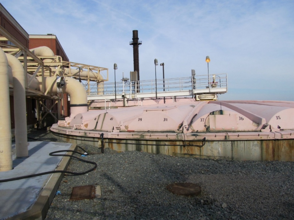 Figure 1. Gravity sludge thickener with FRP cover.