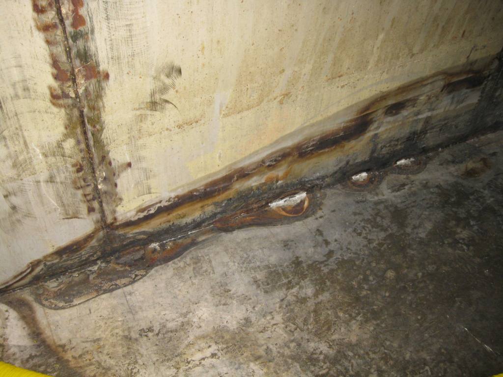 Figure 7 - Welds Badly Corroded Where Heat Tint Had Not Been Removed
